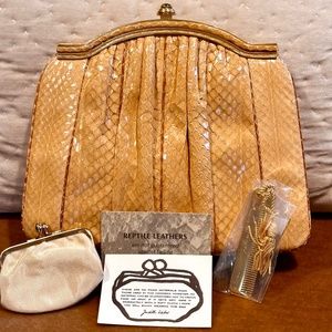 Vintage JUDITH LEIBER Reptile Bag with accessories